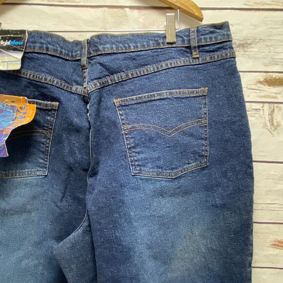 Deja Blue Stretch Denim Blue Jeans Women's PLUS Size 22 NWT Boot Cut Wide Leg - Picture 7 of 8